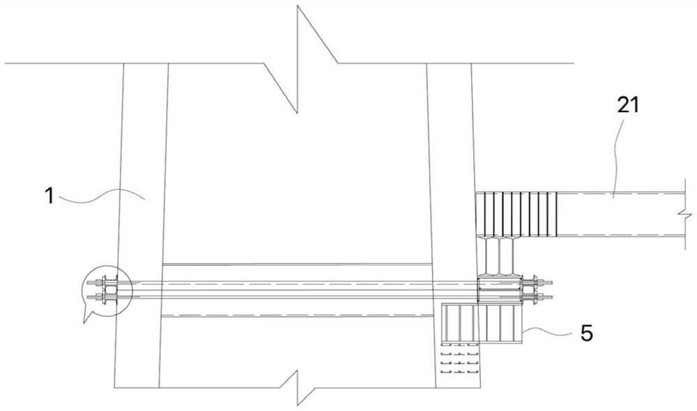 High-pier cast-in-place beam support and construction method thereof