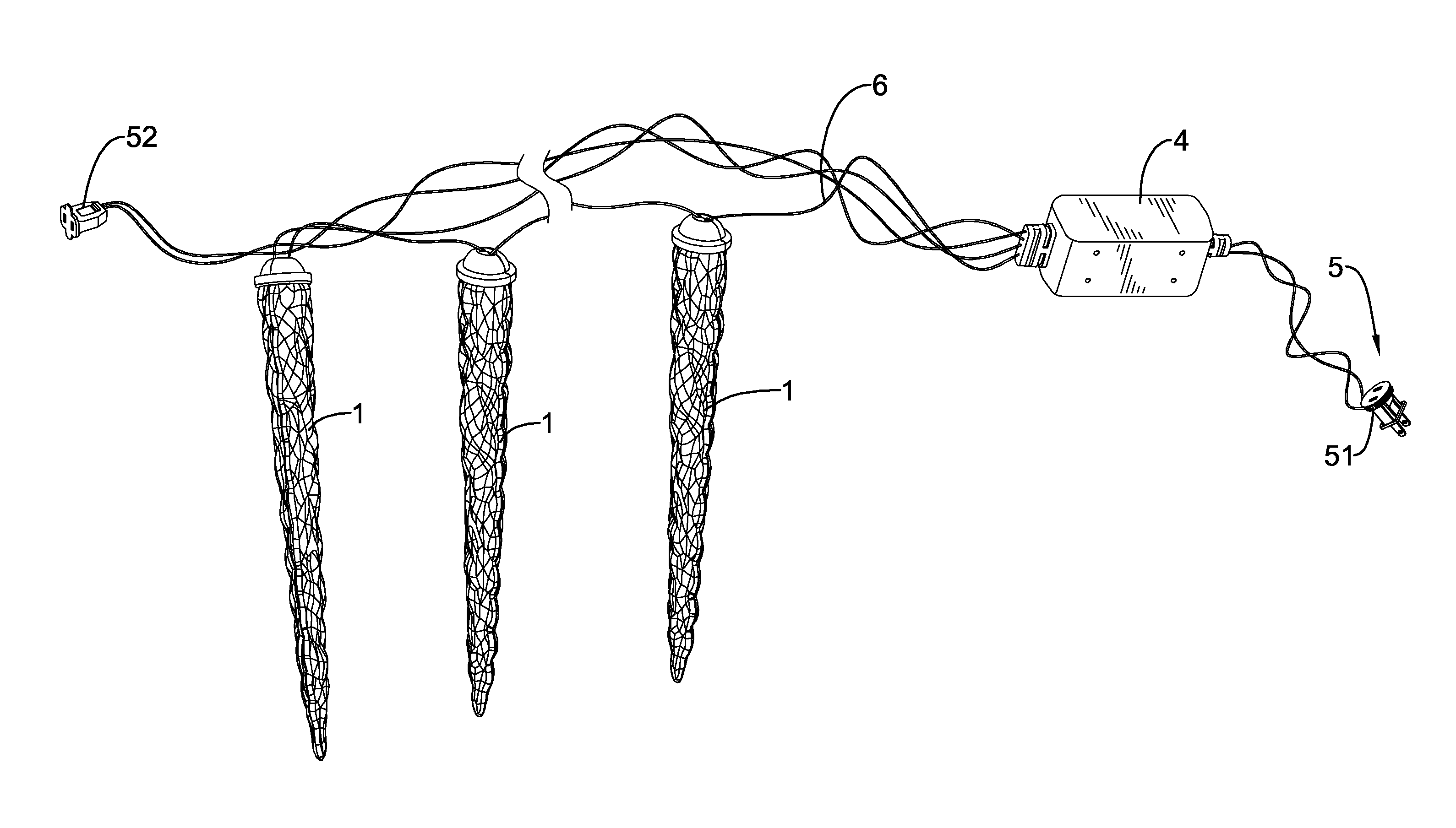 Icicle-shaped bulb and string light having multiple of the same