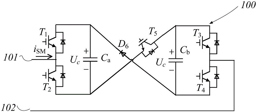 Dual unipolar voltage module chain and hybrid multilevel converter