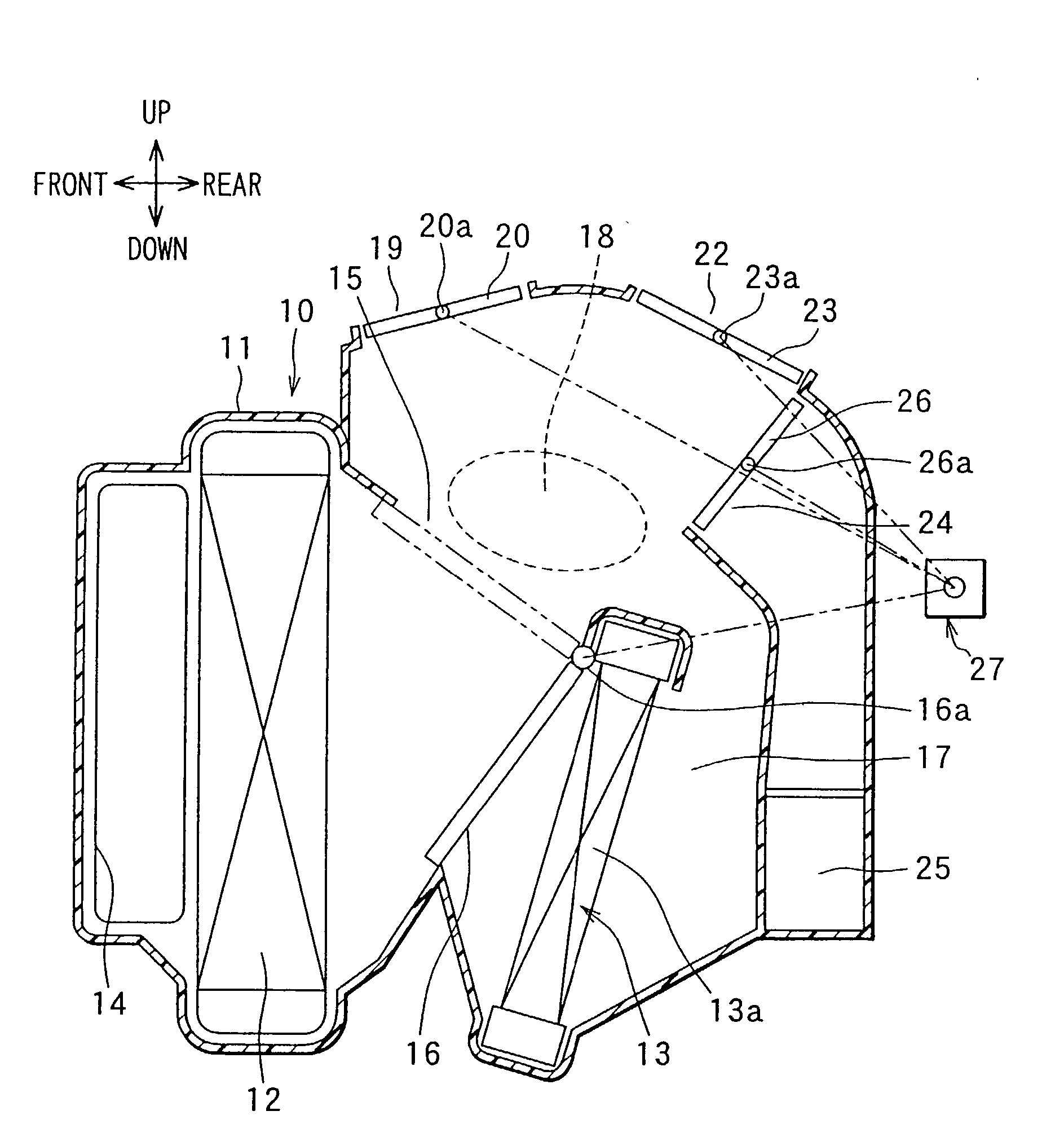 Vehicle air conditioner with mode switching pattern