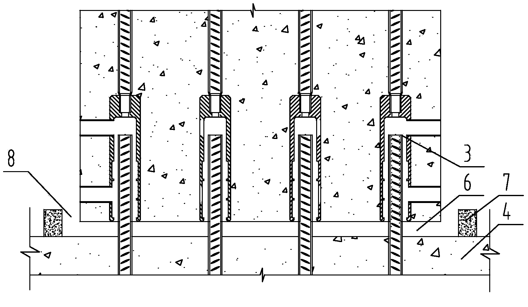 Grouting connection construction method