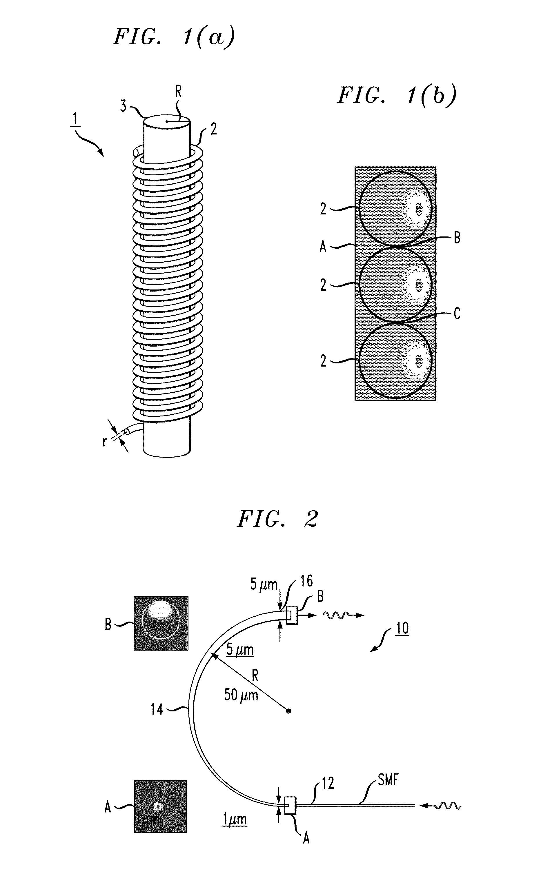 Adiabatic coupler for coiled optical fiber devices