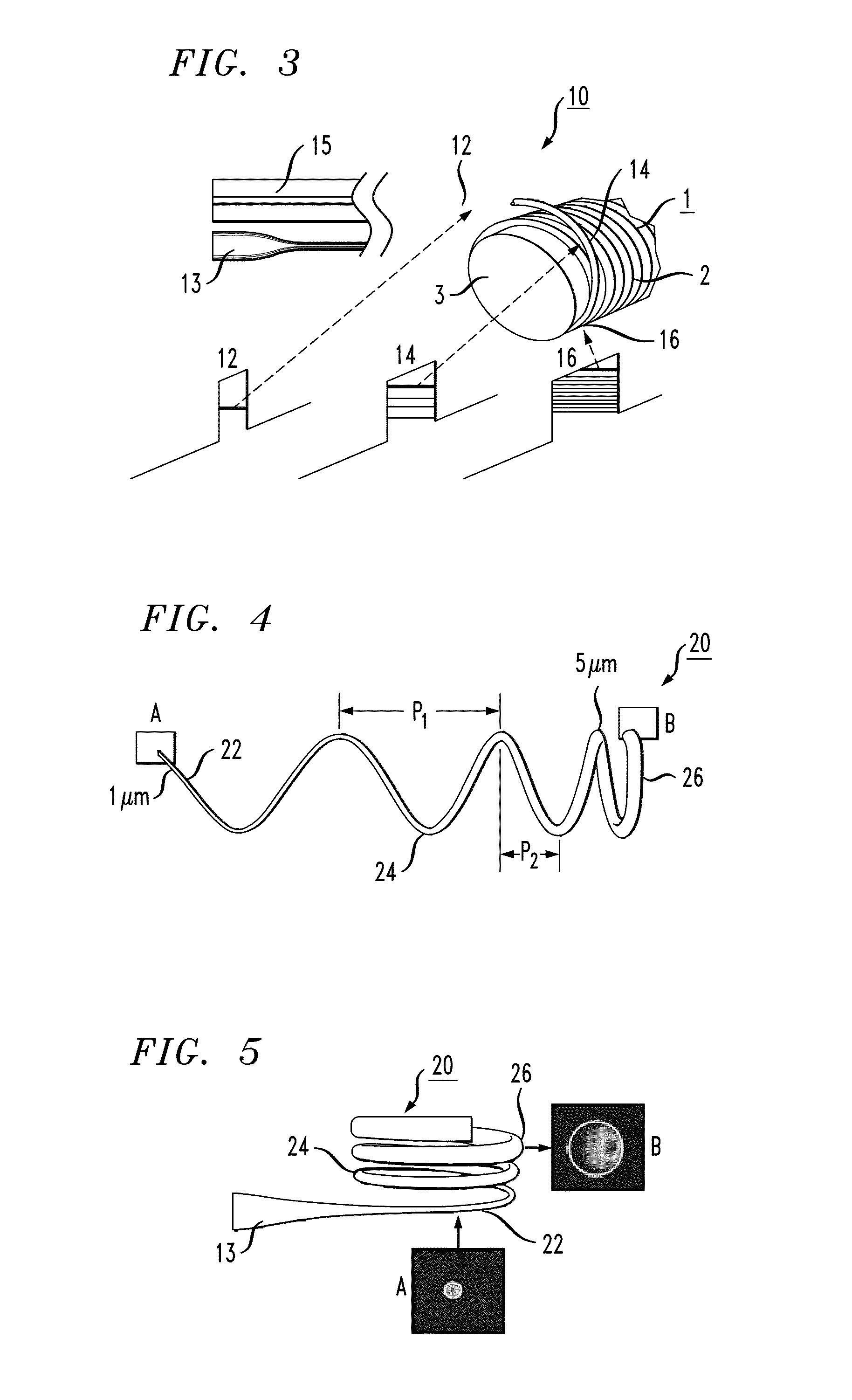 Adiabatic coupler for coiled optical fiber devices