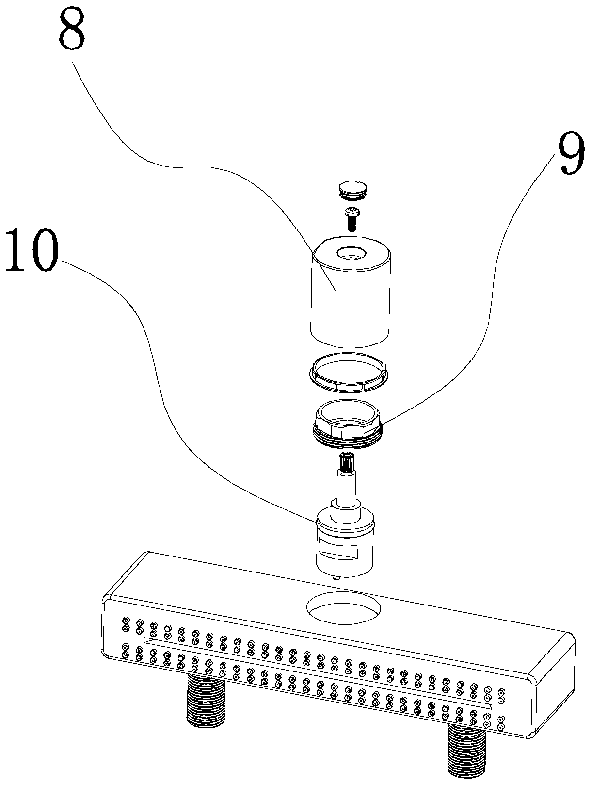 Integrated water tank with humanized device