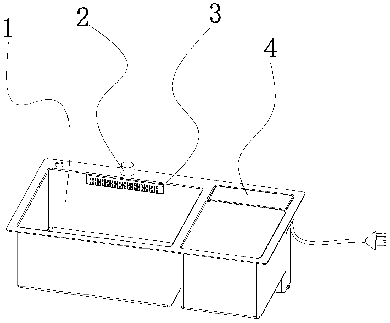 Integrated water tank with humanized device