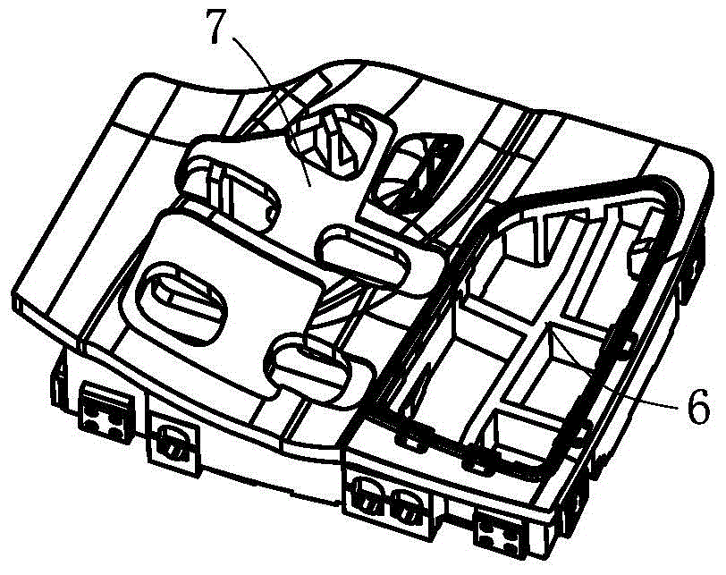 Automobile external covering part stamping die achieving lateral reshaping by using hydraulic system to drive sliding blocks