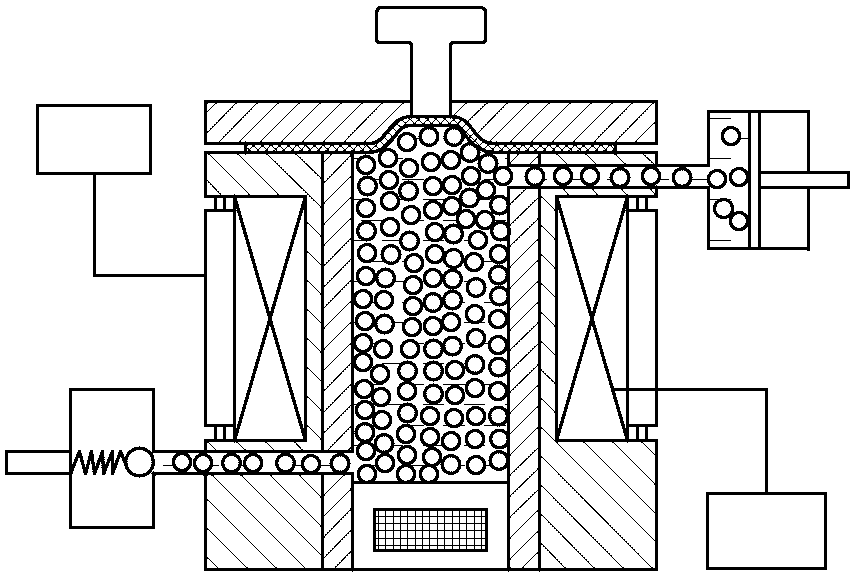 Magnetic medium assisted plate punching forming device and method