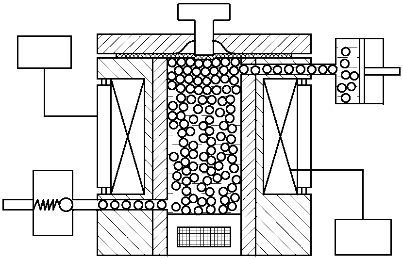 Magnetic medium assisted plate punching forming device and method