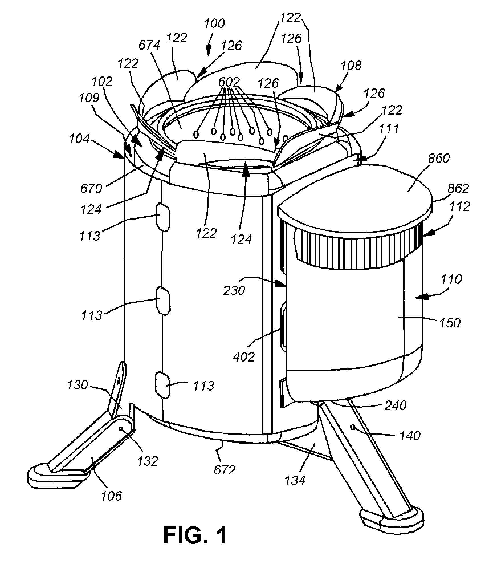 Portable combustion device utilizing thermoelectrical generation