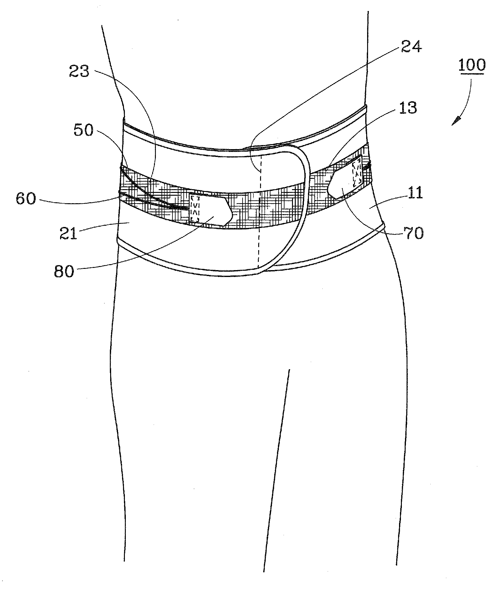 Back brace having pull cord for size adjustment