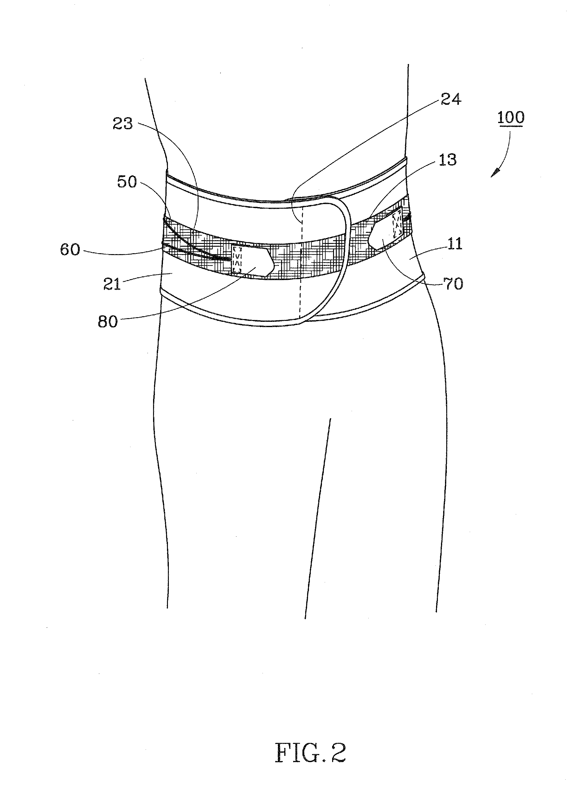 Back brace having pull cord for size adjustment