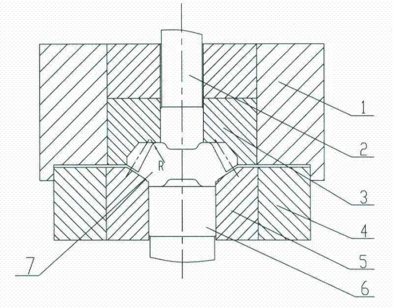 Upper die anti-cracking structure of closed type cold extrusion planetary gear die