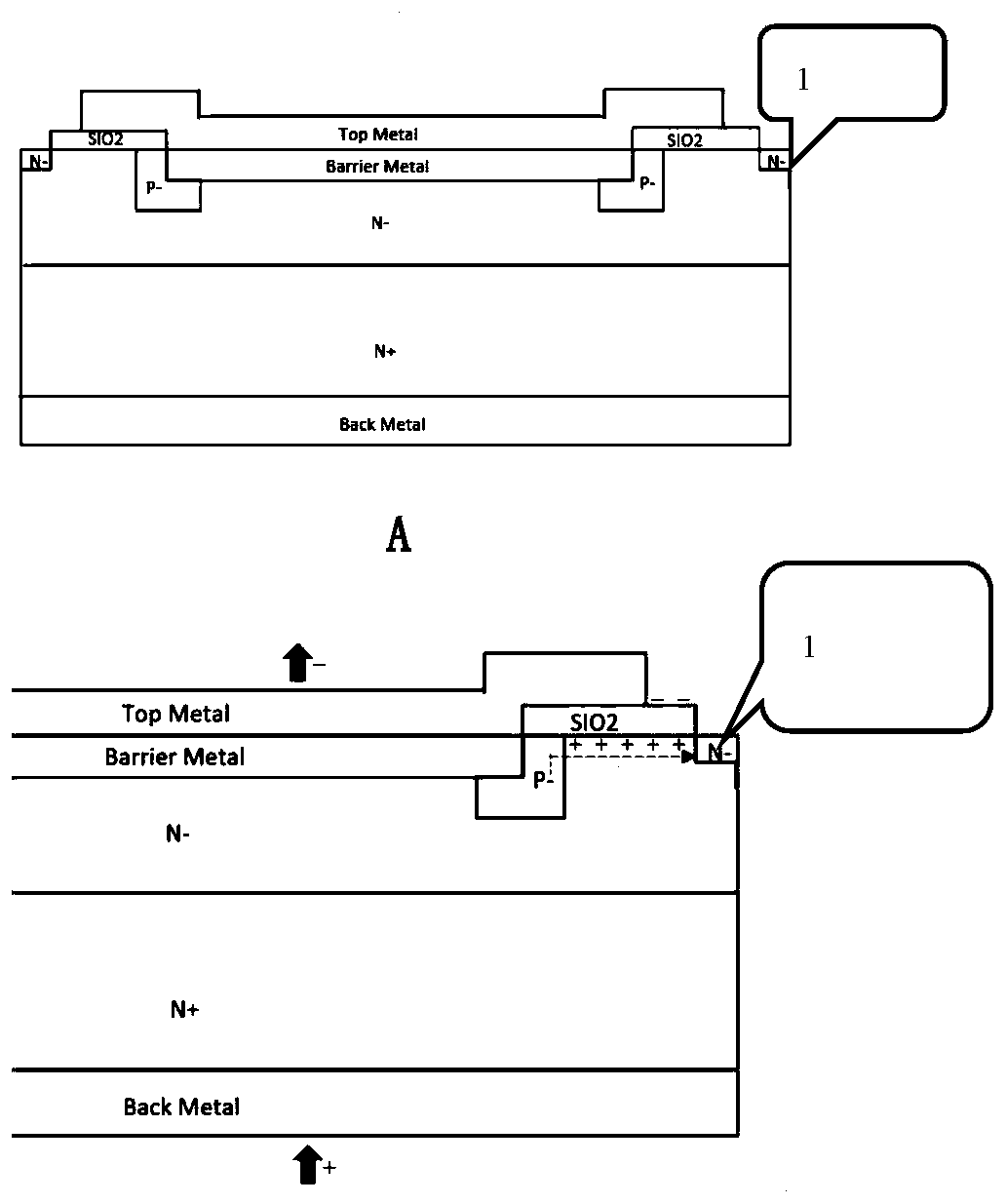 Schottky diode with high-phosphorus-doped N-type cut-off ring structure and preparation method