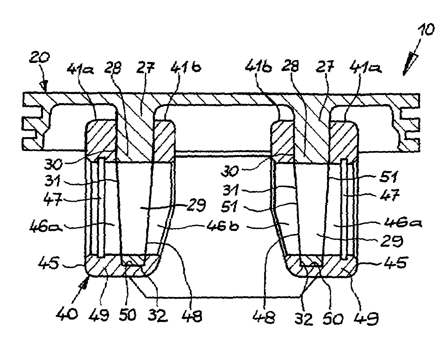 Two-part piston for an internal combustion engine