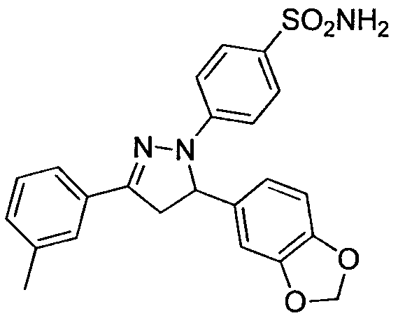 Synthesis of dihydropyrazol sulfonamide derivatives containing benzodioxane skeletons and application of dihydropyrazol sulfonamide derivatives in anti-cancer drugs