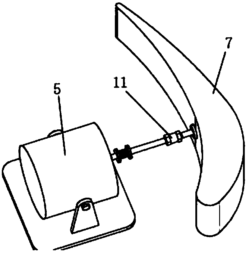 Ship turbine damping blade excitation force loading and measuring device