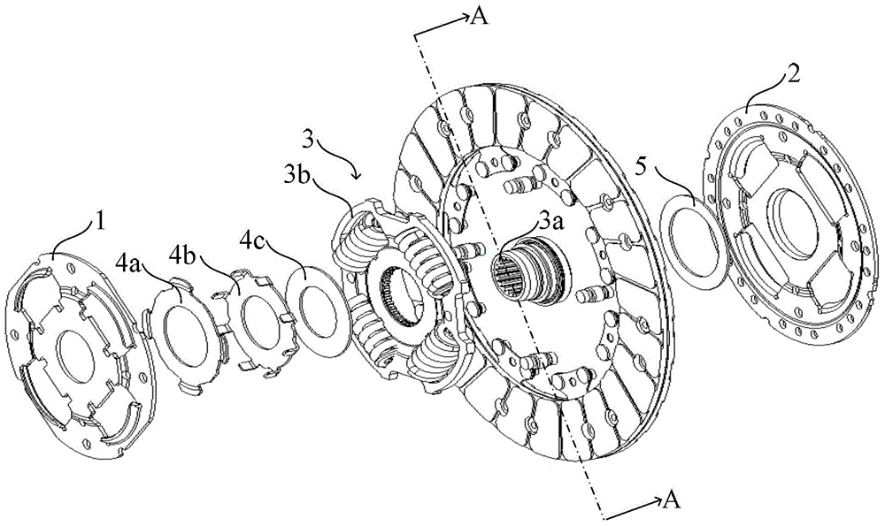 Damping fin applied to clutch driven disc, clutch driven disc and clutch