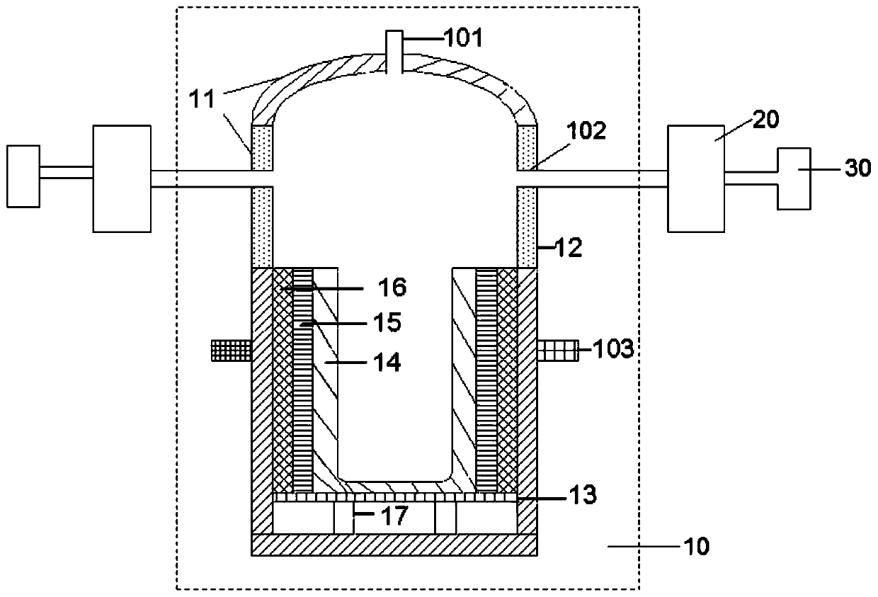 Antimony concentrate vacuum smelting device