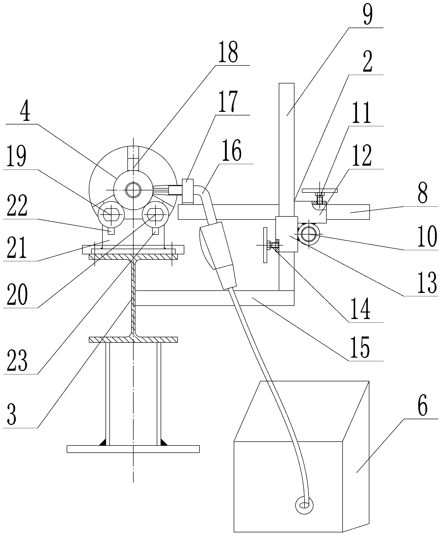 Automatic roller way welding device