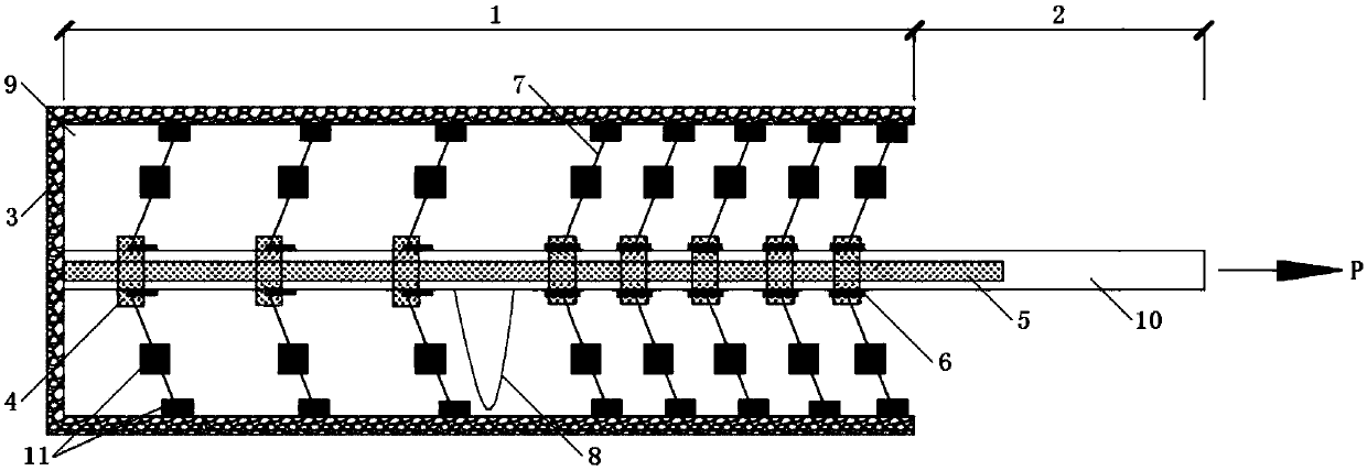 Interfacial shear stress measurement device for pre-stressed anchor and testing method thereof