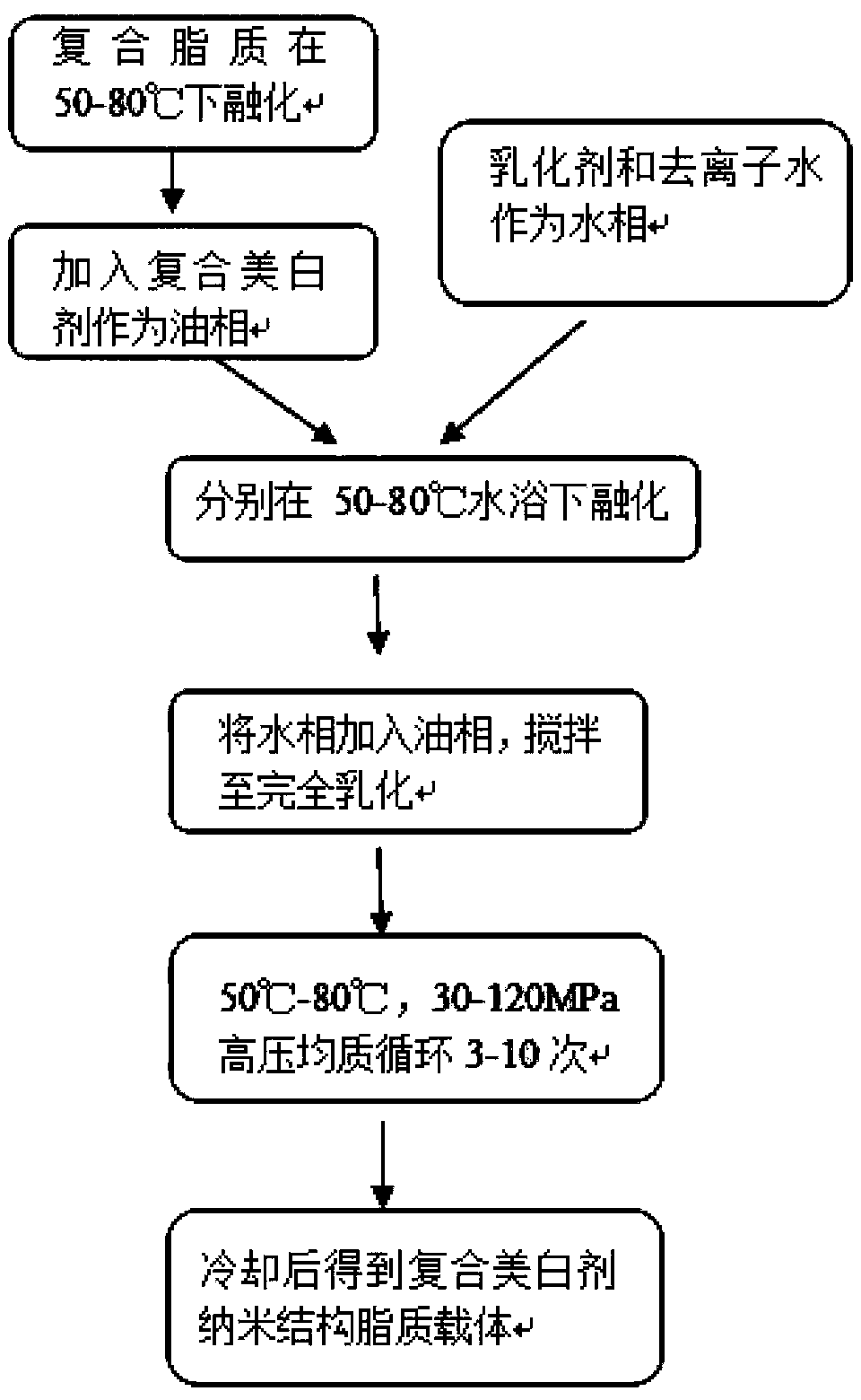 Nanostructured lipid carrier for composite skin lightener and preparation method of composite skin lightener