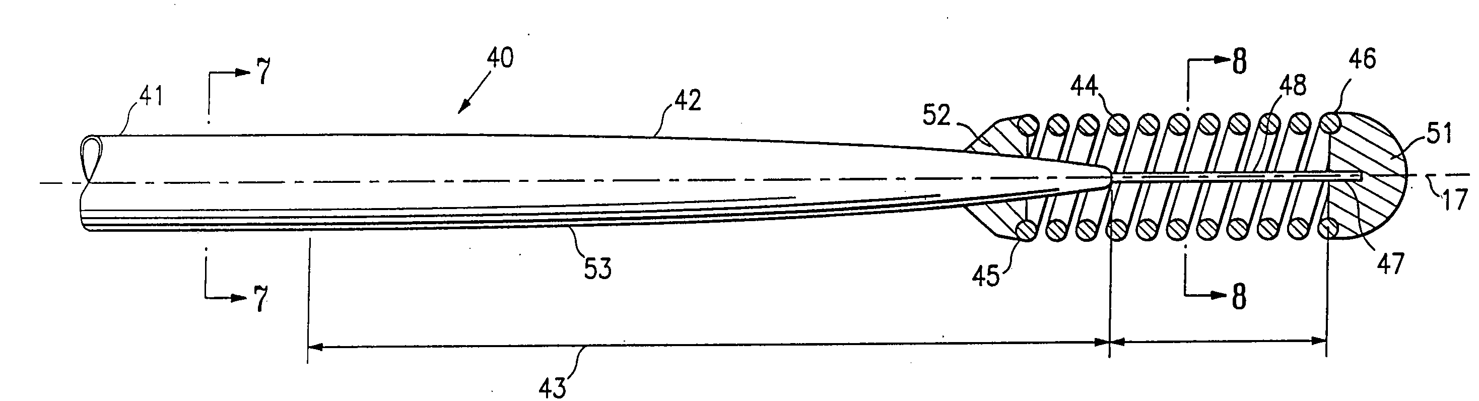 Guidewire having linear change in stiffness