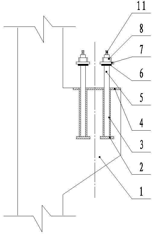 Method for connecting trough-type base of steel trestle with embedded bolt in concrete bracket