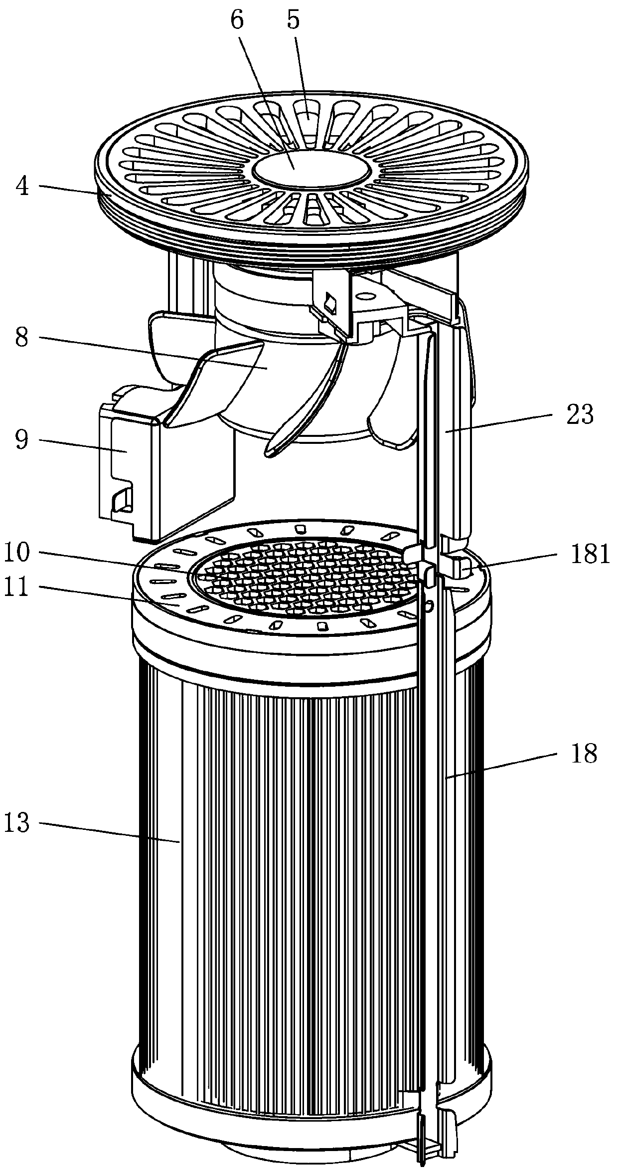 A high-efficiency and silent vehicle-mounted air purifier