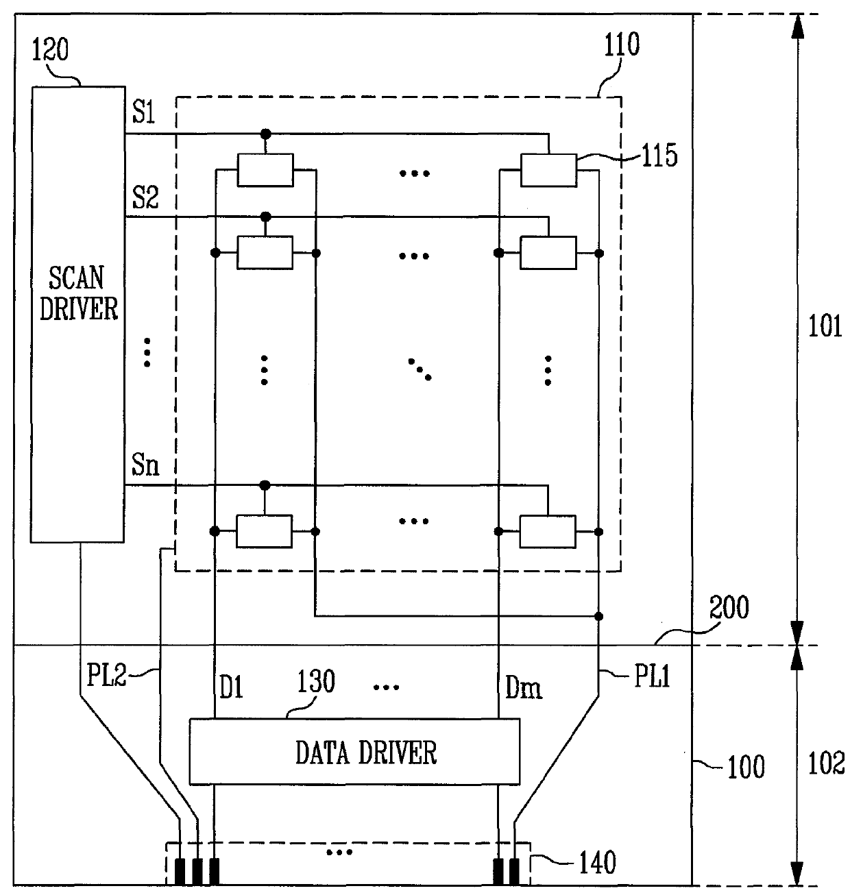 Display device integrated with touch screen panel