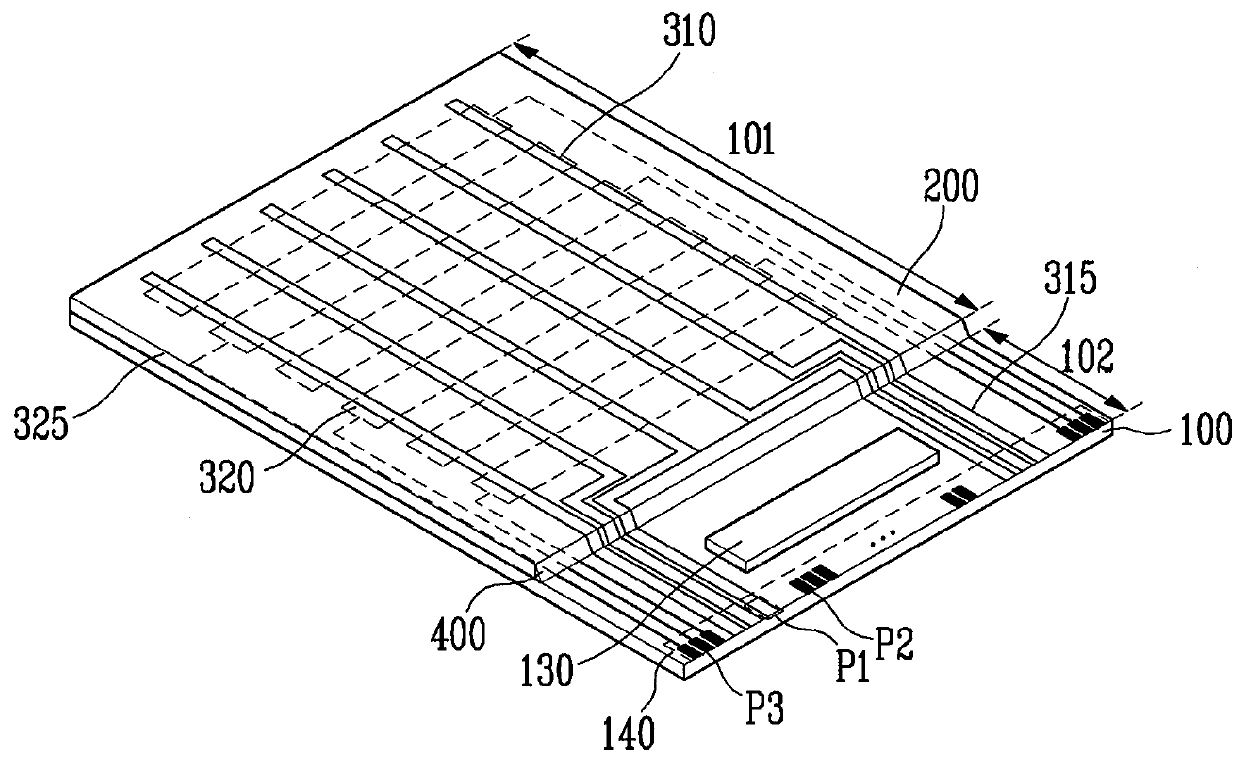 Display device integrated with touch screen panel