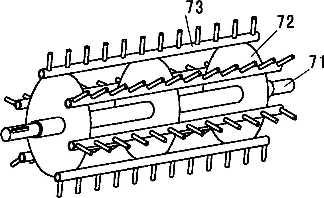 Longitudinal axial flow threshing device of whole-feed combine harvester