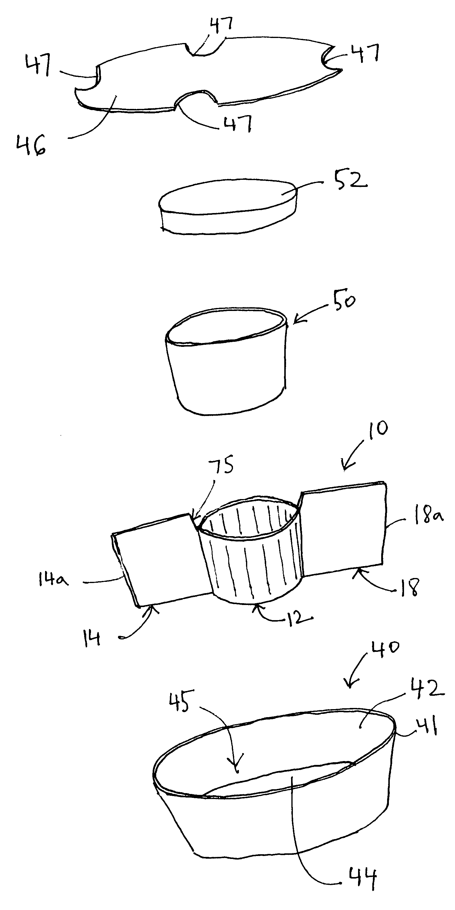 Removable divider for food container