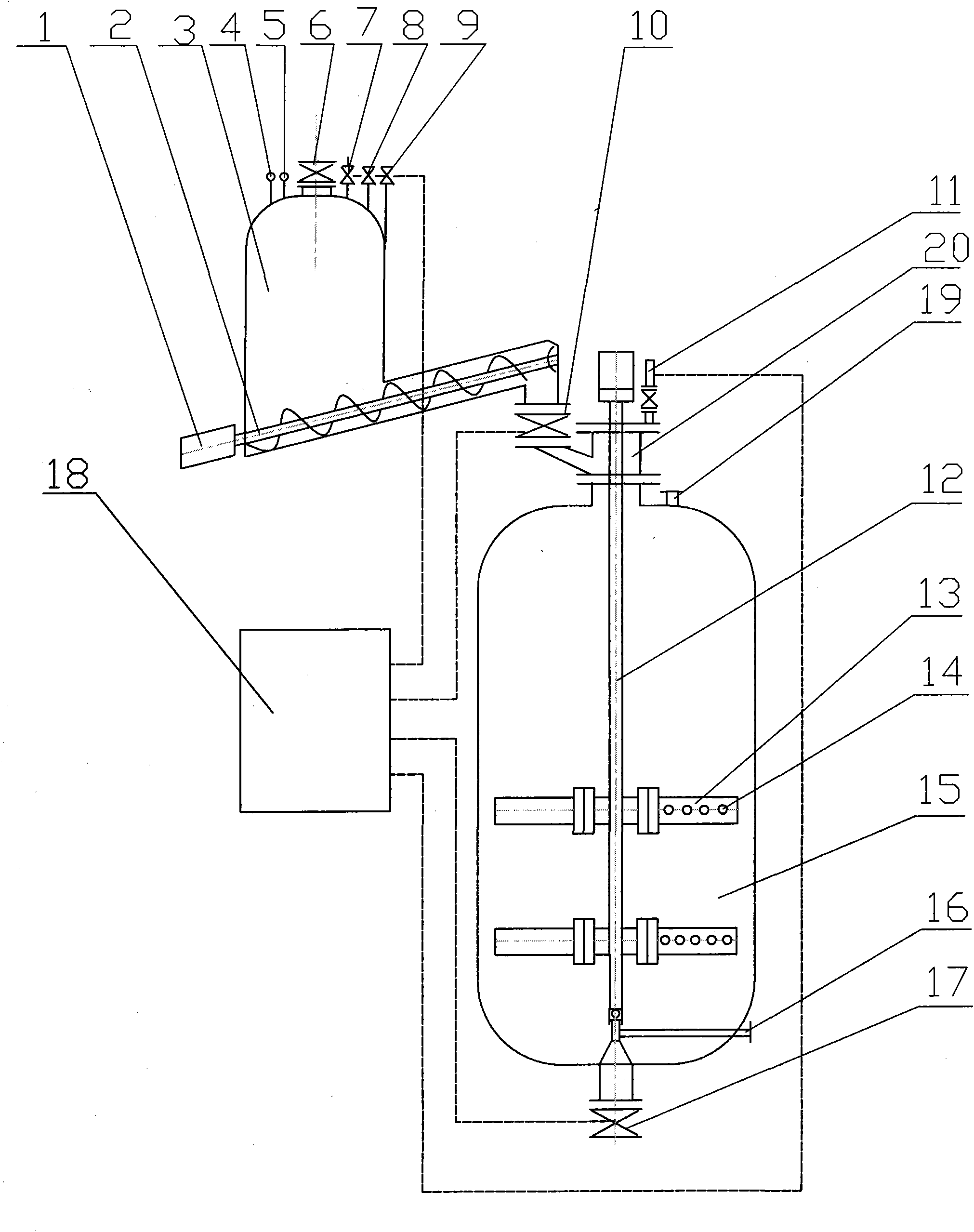 Continuous hydrolysis kettle converted from furfural intermittent hydrolysis kettle