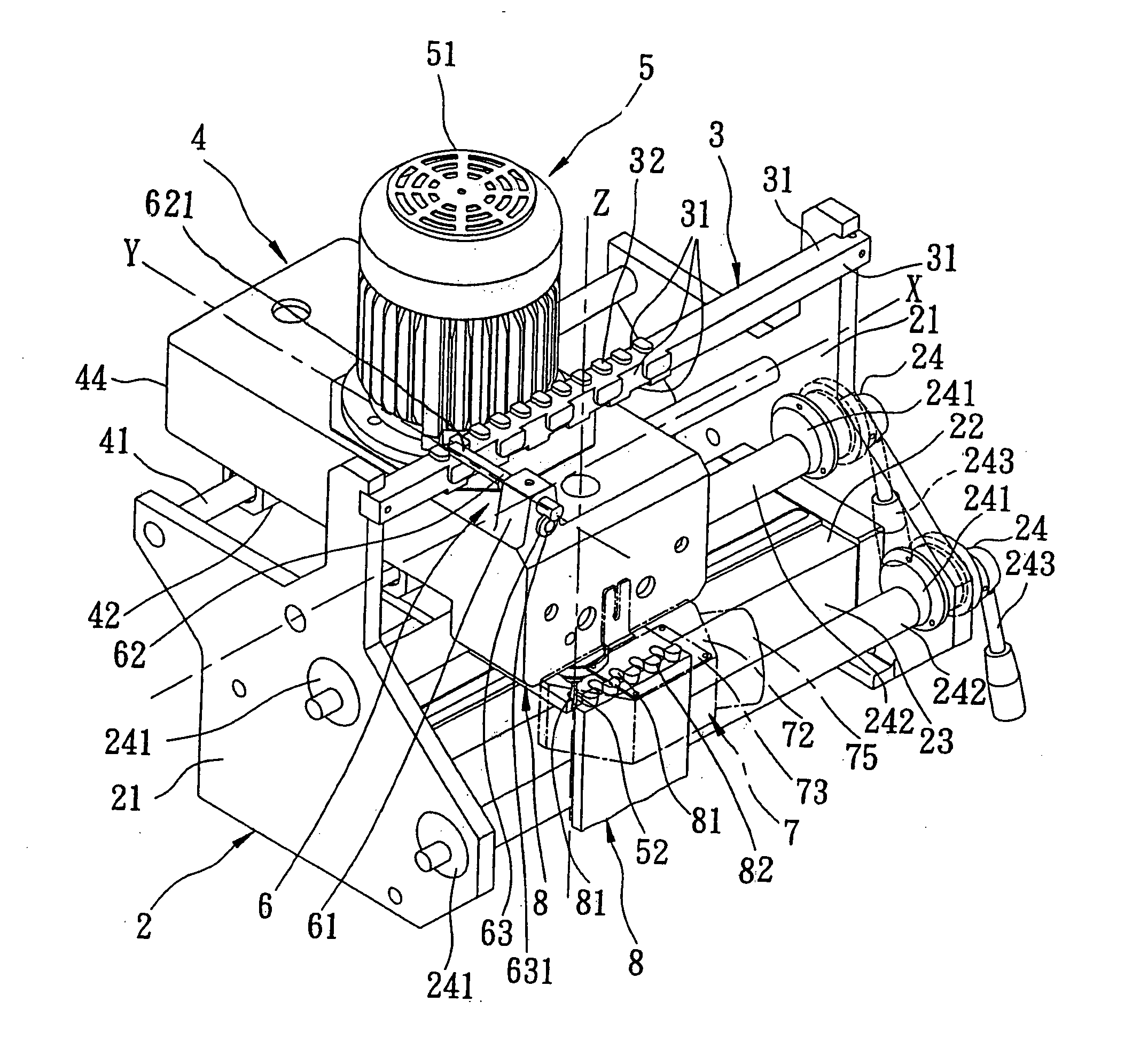 Semi-automatic mortising machine