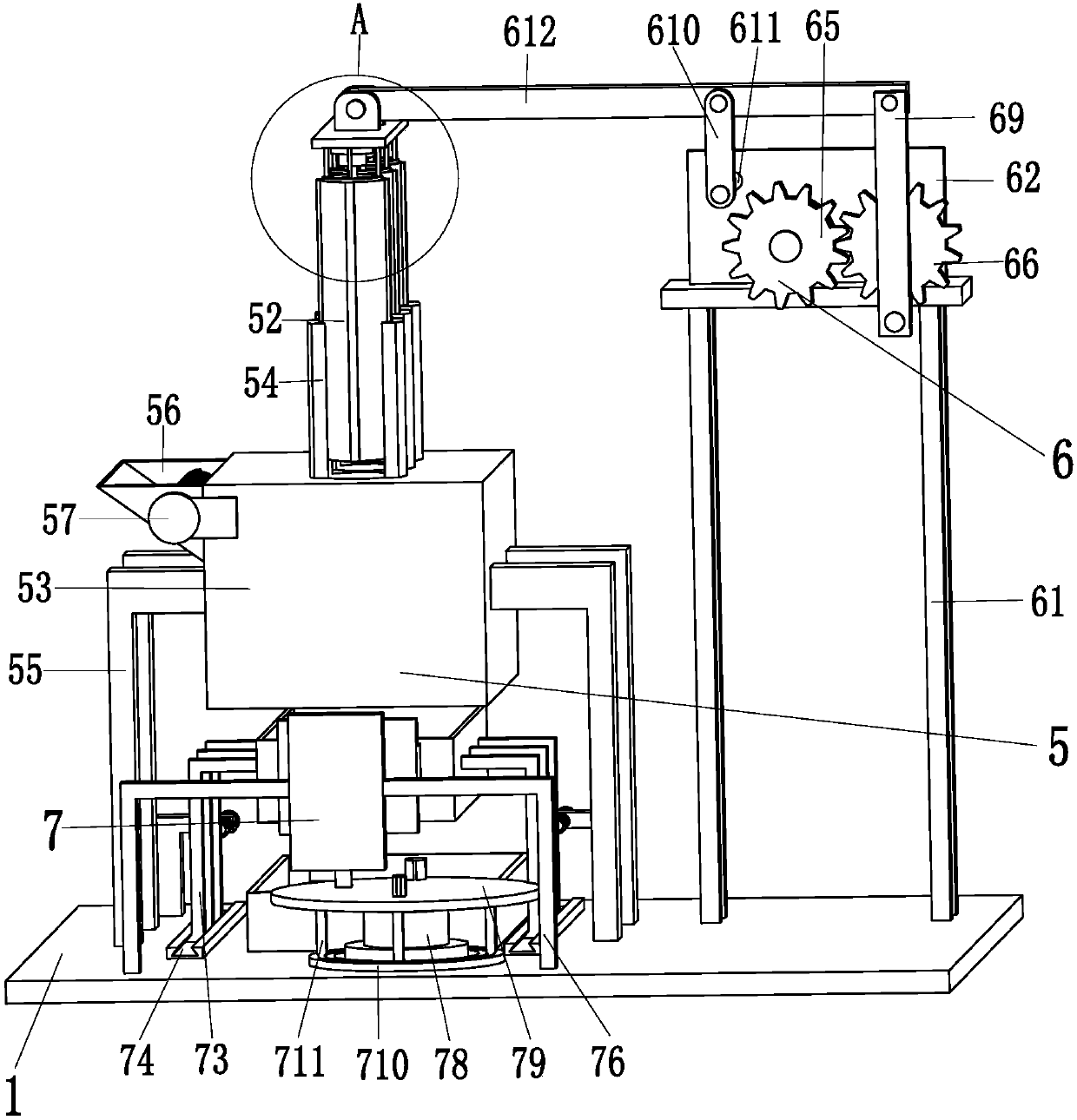 Caked silicate cement grinding, screening and recycling equipment for bridge construction engineering