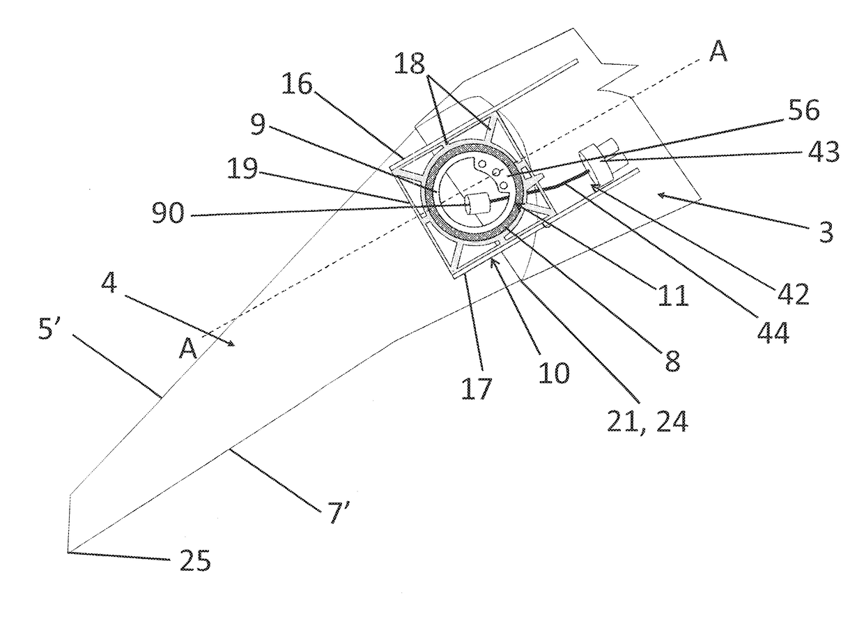 Rotational joint for an aircraft folding wing