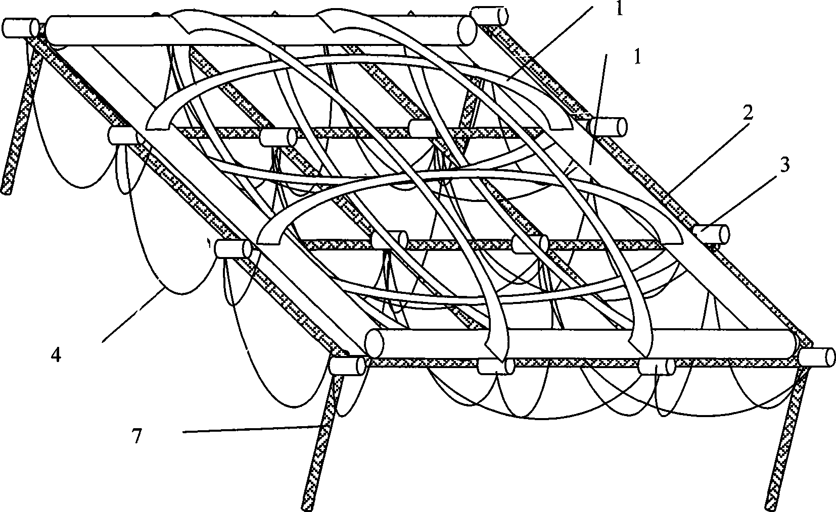 Device for water-surface aquaculture engineering and construction method thereof