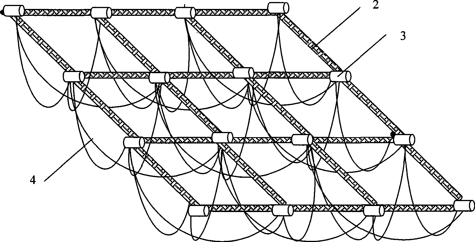 Device for water-surface aquaculture engineering and construction method thereof