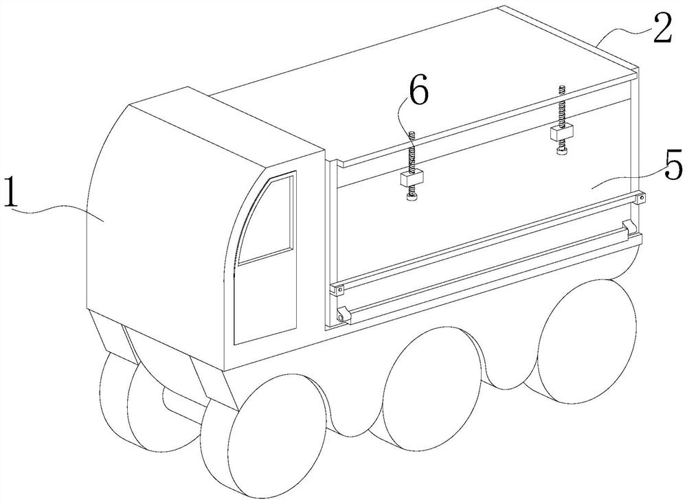 Rapid construction type flow stage vehicle for outdoor media