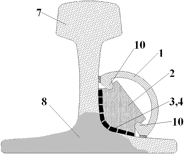 Automatic electromagnetic nondestructive testing method and device for in-use steel rail