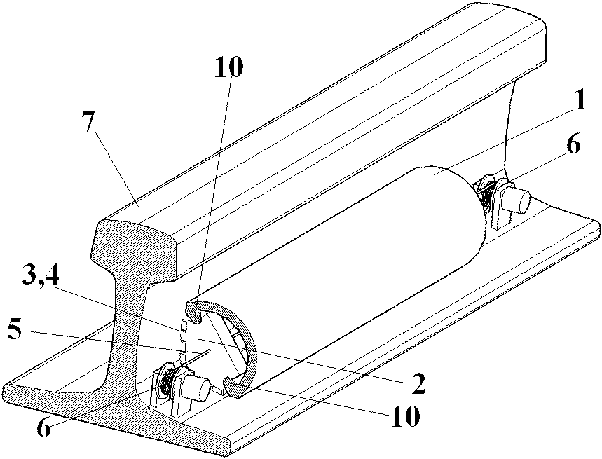 Automatic electromagnetic nondestructive testing method and device for in-use steel rail