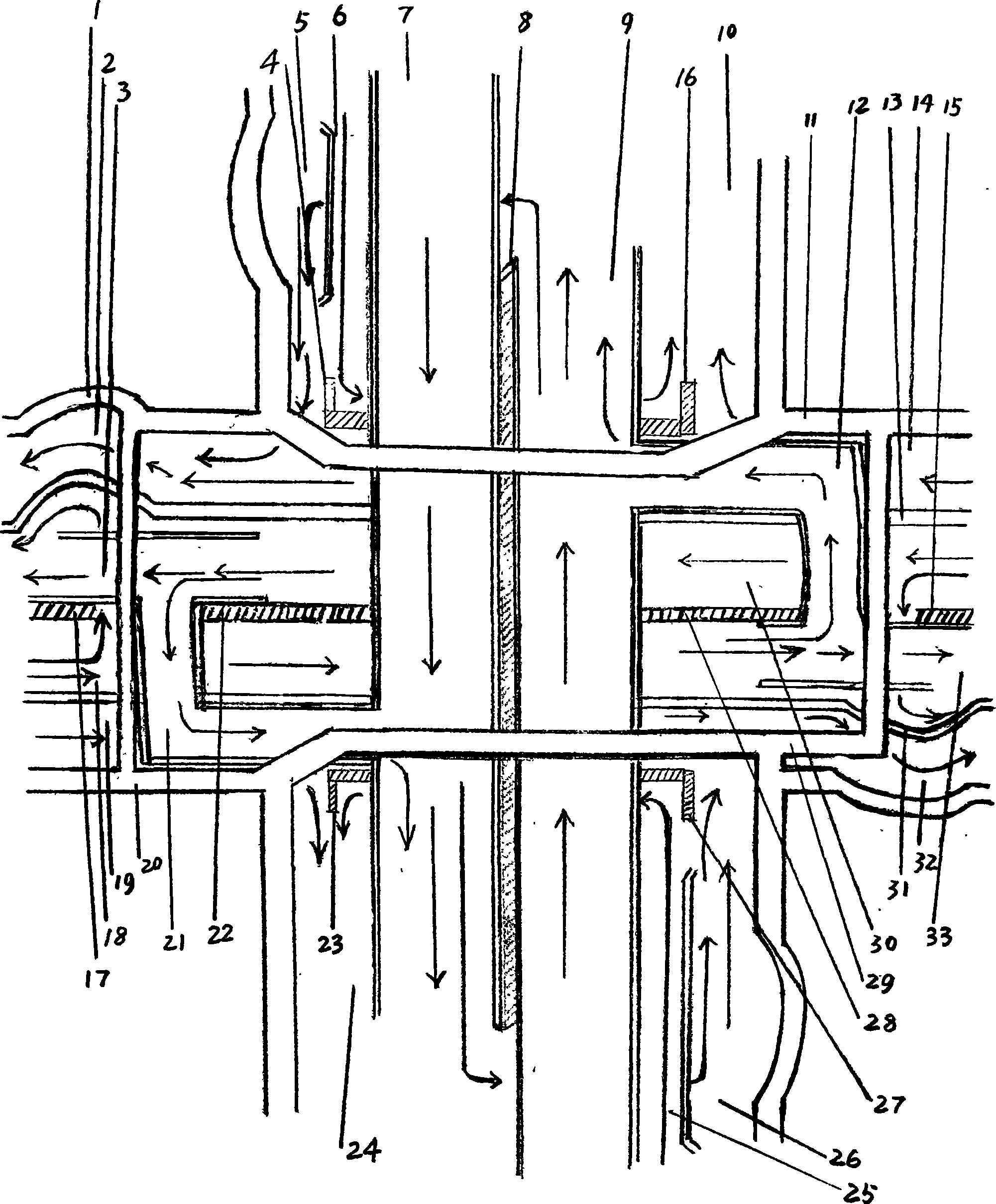 Non-red light simple grade separation traffic method for urban and suburban roads