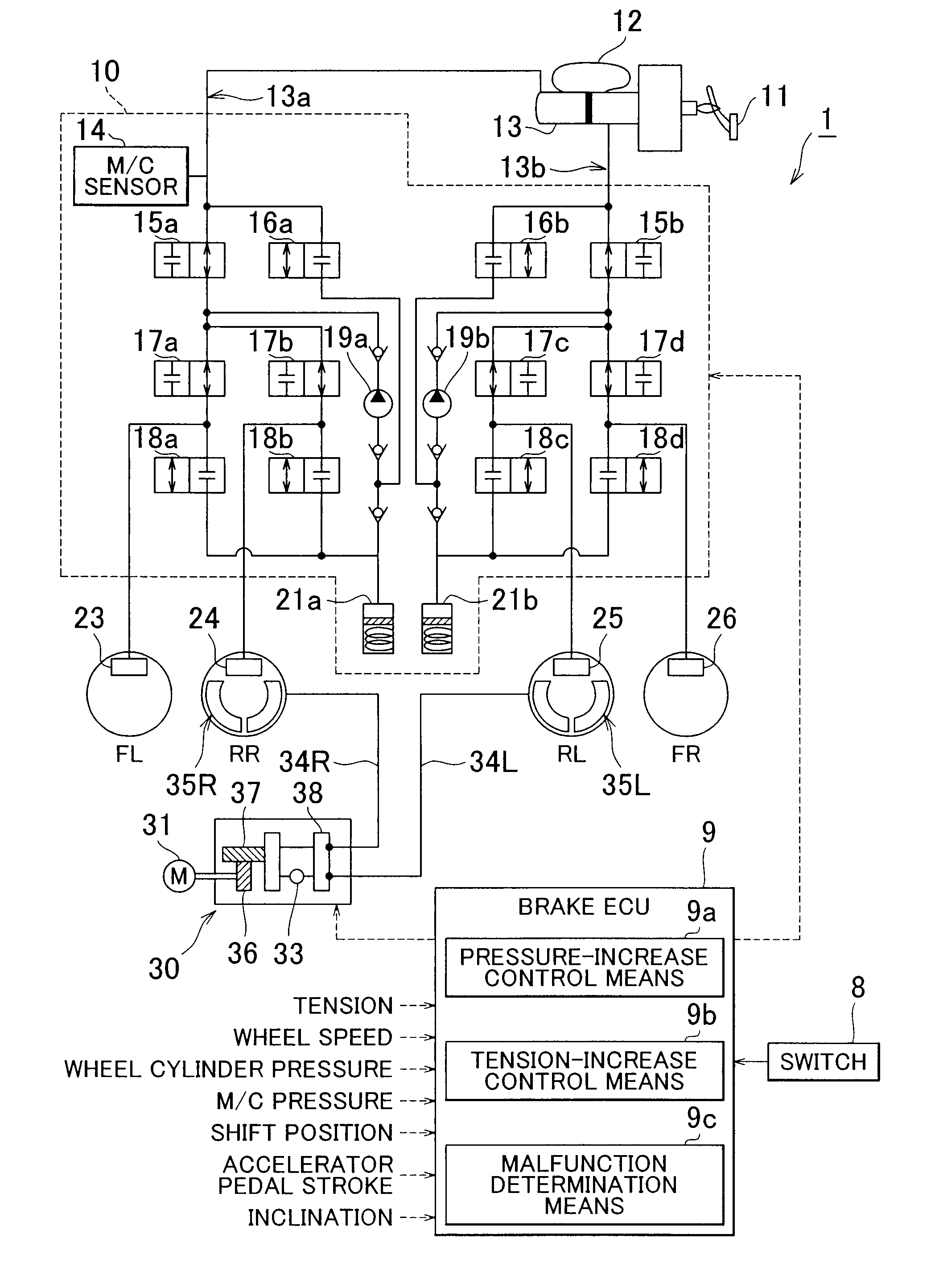 Electric parking brake control apparatus, electric parking brake system, and method for controlling electric parking brake system