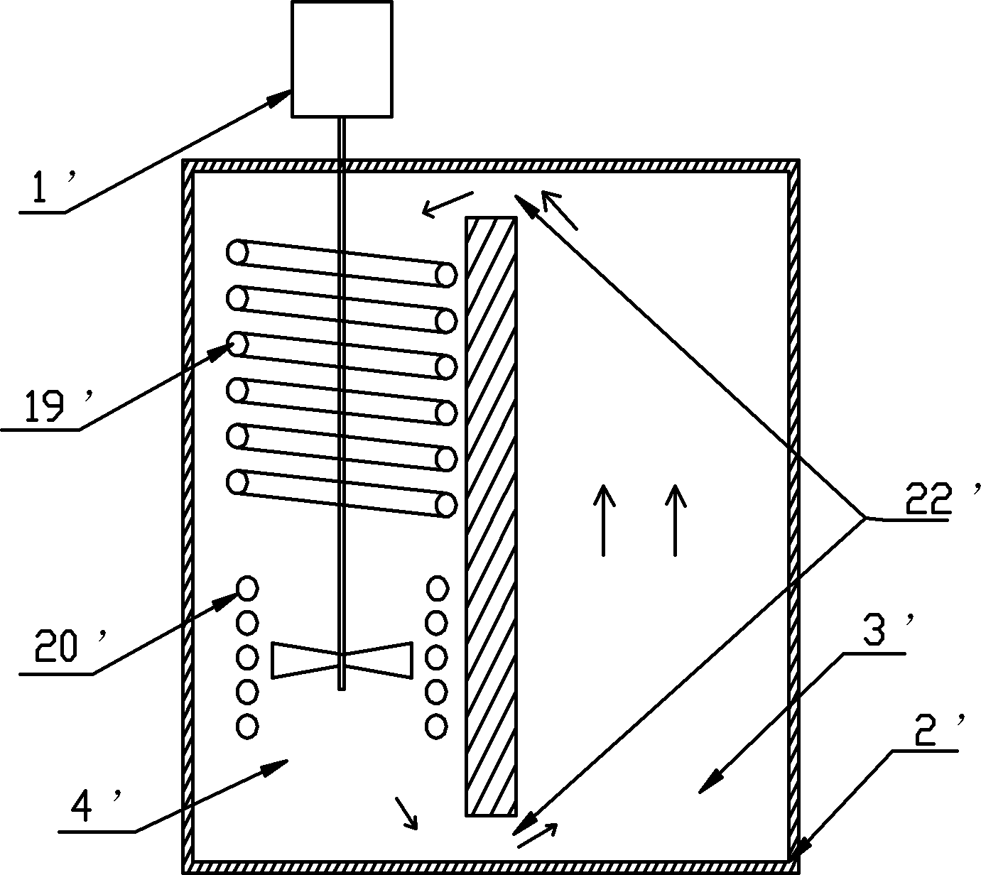 Liquid thermostat tank without stirrer