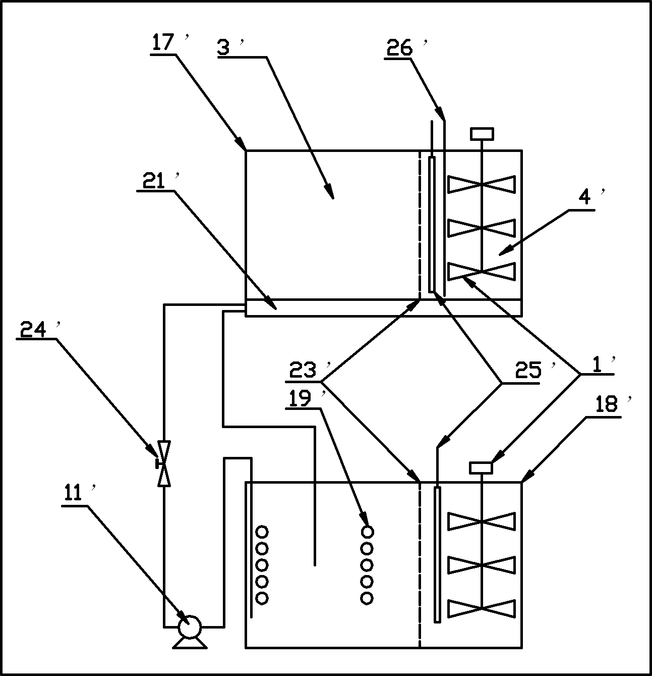 Liquid thermostat tank without stirrer