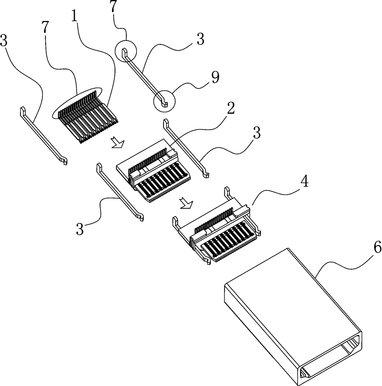 A HDMI connector and a preparation method thereof