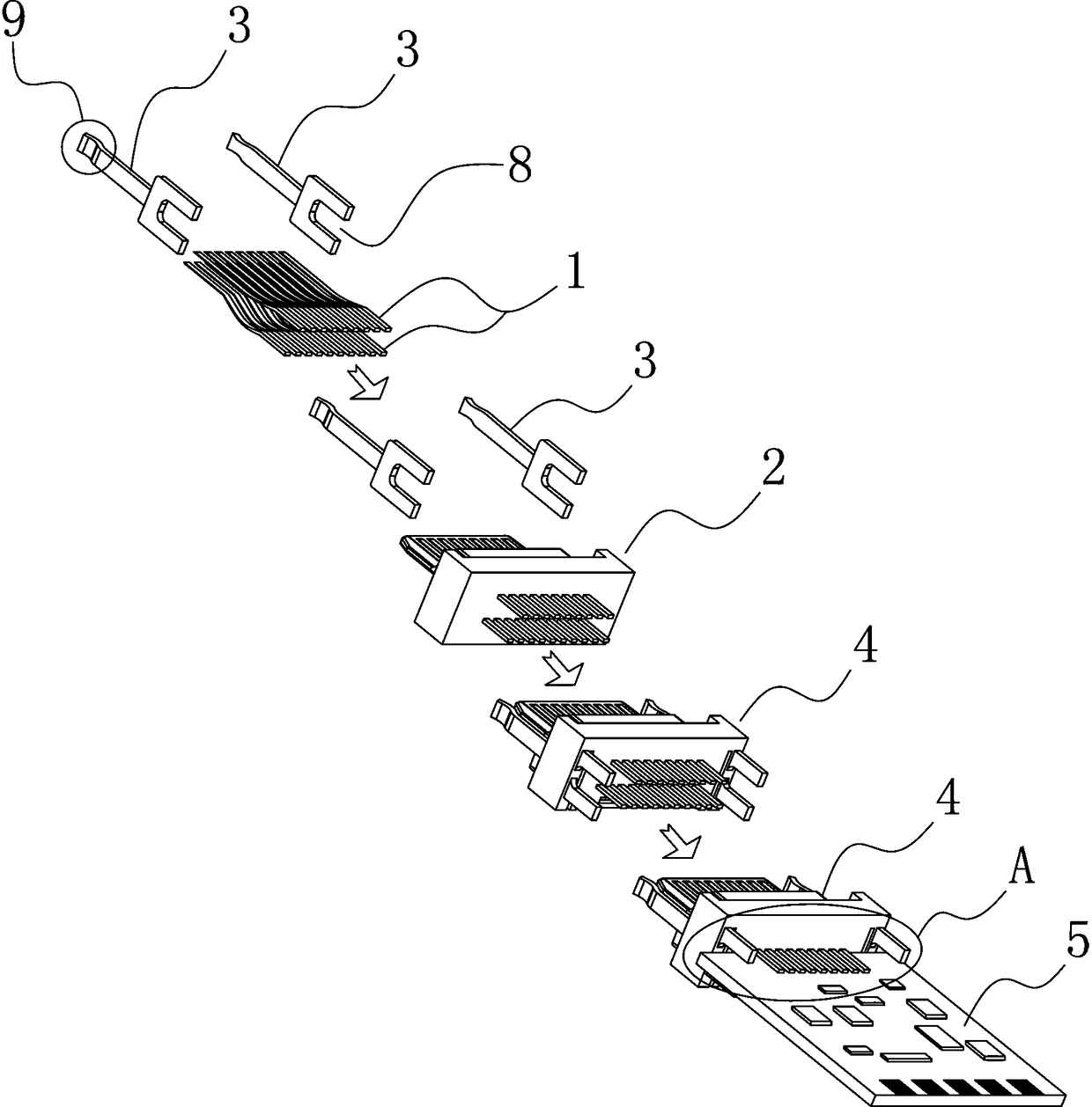 A HDMI connector and a preparation method thereof