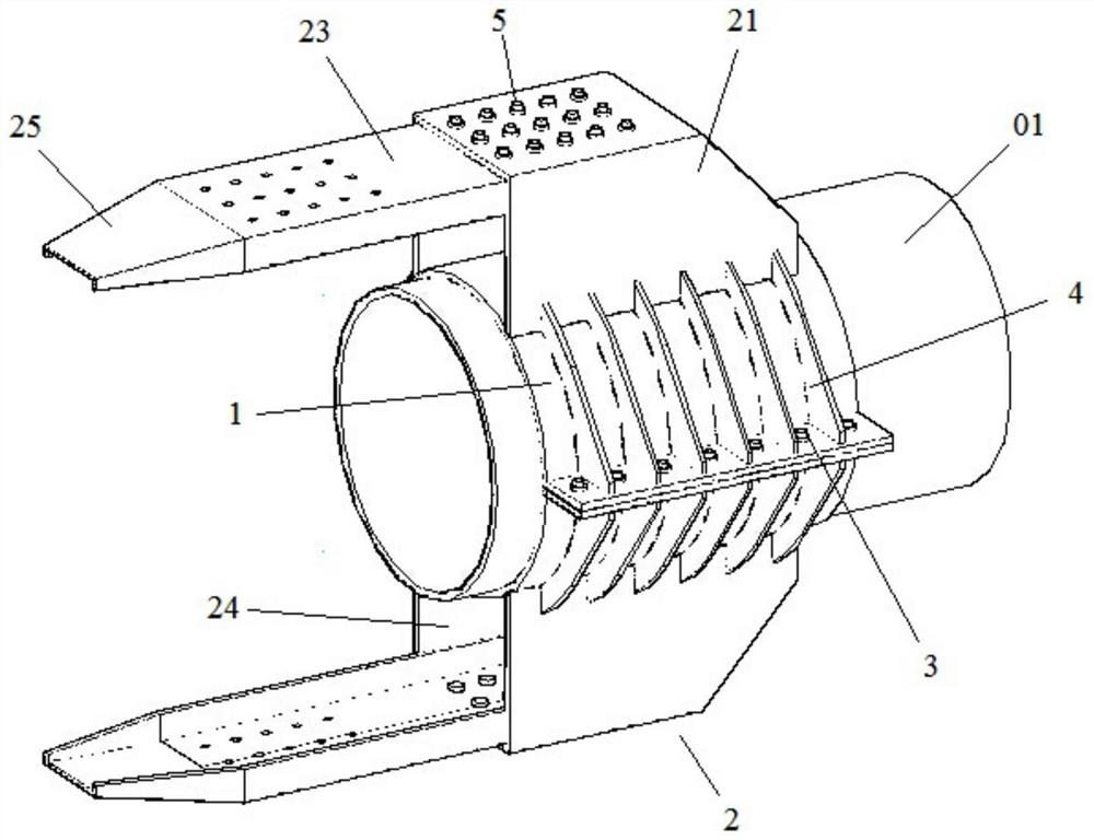 A construction method for aerial connection of steel pipe arch rib segments