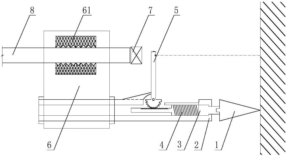 A mining drilling indicating and stabilizing device