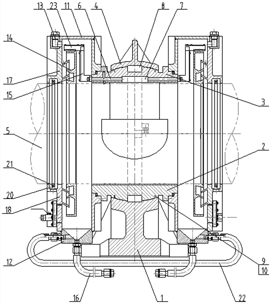 Air-cooled intermediate bearing